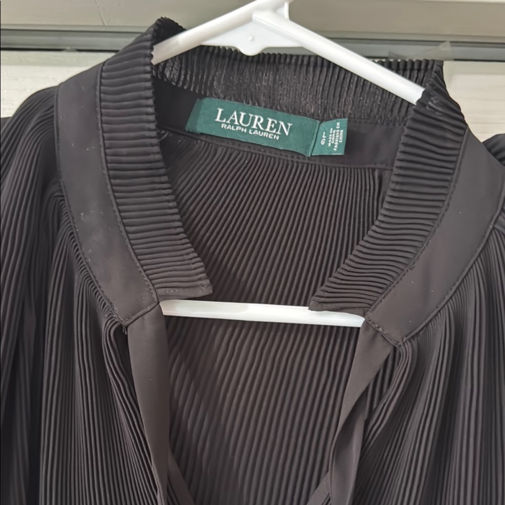Lauren Ralph Lauren Black Pleated Blouse